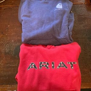 2 kids hoodies ariat & carhartt